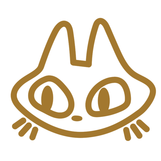 Mascotte chat illustrée or Festin Club